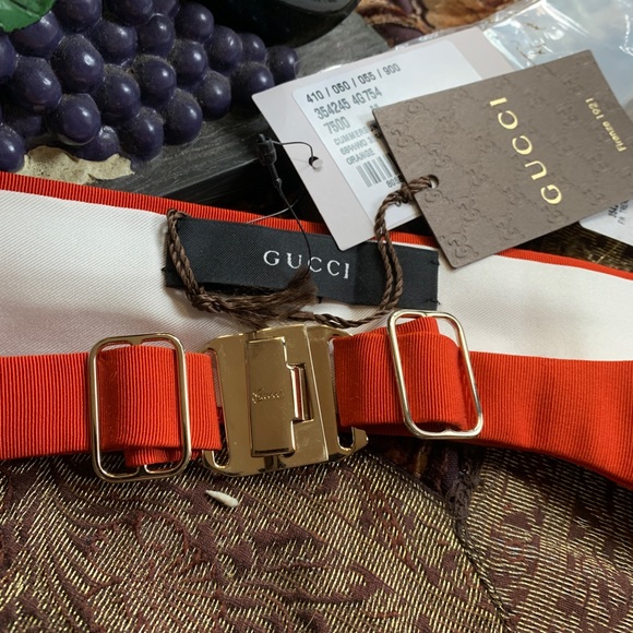SALE🔥Authentic GUCCI wool/Silk stretchable tuxedo cummerbund buckle belt - Picture 3 of 8